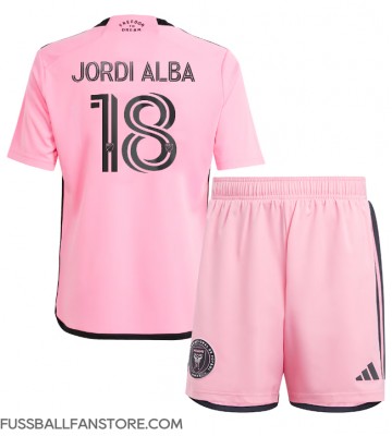 Inter Miami Jordi Alba #18 Replik Heimtrikot Kinder 2024-25 Kurzarm (+ Kurze Hosen)